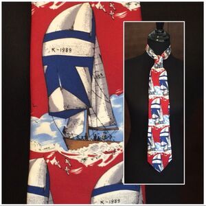 Stafford Sailboat Tie Red Blue